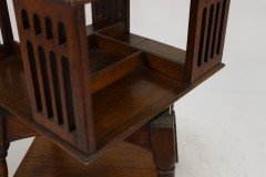 Liberty & Co. Arts & Crafts Oak Revolving Bookcase Table on Square Turned Legs - Thumbnail 16