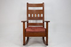 Stickley Brothers (style Of). An American Arts & Crafts Oak Rocking Chair - Thumbnail 2