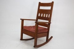 Stickley Brothers (style Of). An American Arts & Crafts Oak Rocking Chair - Thumbnail 8