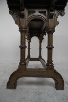 Charles Bevan, attributed. A Gothic Revival Oak Library or Sofa Table with Marble Top - Thumbnail 5