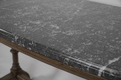 Charles Bevan Attributed, a Gothic Revival Oak Library or Sofa Table with Marble Top - Thumbnail 7