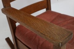 Stickley Brothers (style Of). An American Arts & Crafts Oak Rocking Chair - Thumbnail 14