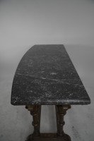 Charles Bevan, attributed. A Gothic Revival Oak Library or Sofa Table with Marble Top - Thumbnail 8