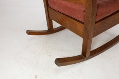 Stickley Brothers (style Of). An American Arts & Crafts Oak Rocking Chair - Thumbnail 16