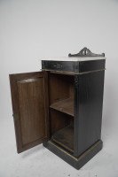 Heal & Son Aesthetic Movement Ebonised & Gilt Bedside Cupboard With Marble Top - Thumbnail 3