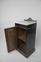 Heal & Son Aesthetic Movement Ebonised & Gilt Bedside Cupboard With Marble Top - Thumbnail 4