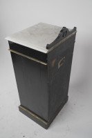 Heal & Son Aesthetic Movement Ebonised & Gilt Bedside Cupboard With Marble Top - Thumbnail 6