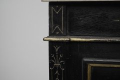 Heal & Son Aesthetic Movement Ebonised & Gilt Bedside Cupboard With Marble Top - Thumbnail 20