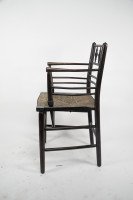 William Morris, an Arts & Crafts Ebonised Rush Seat Sussex Armchair - Thumbnail 6