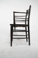 William Morris, an Arts & Crafts Ebonised Rush Seat Sussex Armchair - Thumbnail 7
