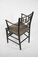 William Morris, an Arts & Crafts Ebonised Rush Seat Sussex Armchair - Thumbnail 8