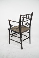 William Morris, an Arts & Crafts Ebonised Rush Seat Sussex Armchair - Thumbnail 9