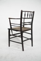 William Morris, an Arts & Crafts Ebonised Rush Seat Sussex Armchair - Thumbnail 10