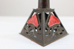 C. F. A. Voysey Attributed, an Arts & Crafts Copper & Enamel Candlestick by Richard Rathbone - Thumbnail 12