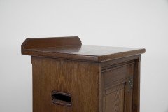 Lamb of Manchester. A Gothic Revival Bedside Cabinet with Carved Floral Details - Thumbnail 18