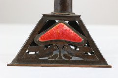 C. F. A. Voysey Attributed, an Arts & Crafts Copper & Enamel Candlestick by Richard Rathbone - Thumbnail 11