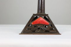 C. F. A. Voysey Attributed, an Arts & Crafts Copper & Enamel Candlestick by Richard Rathbone - Thumbnail 10