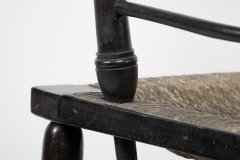 William Morris, an Arts & Crafts Ebonised Rush Seat Sussex Armchair - Thumbnail 22