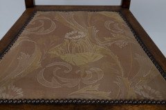 J. S. Henry Arts & Craft Walnut Armchair with Period Stylised Floral Fabric - Thumbnail 14