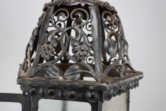 Arts & Crafts Hand Forged Blacksmith Made Iron Lantern with Stylised Petals - Thumbnail 6