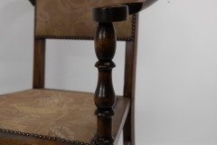 J. S. Henry Arts & Craft Walnut Armchair with Period Stylised Floral Fabric - Thumbnail 16