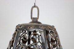 Arts & Crafts Hand Forged Blacksmith Made Iron Lantern with Stylised Petals - Thumbnail 7