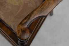J. S. Henry Arts & Craft Walnut Armchair with Period Stylised Floral Fabric - Thumbnail 17