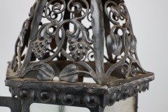 An Arts & Crafts Hand Forged Blacksmith Made Iron Lantern with Stylised Petals - Thumbnail 8