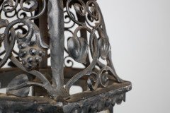 Arts & Crafts Hand Forged Blacksmith Made Iron Lantern with Stylised Petals - Thumbnail 10