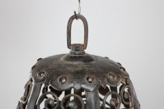An Arts & Crafts Hand Forged Blacksmith Made Iron Lantern with Stylised Petals - Thumbnail 11