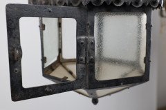 An Arts & Crafts Hand Forged Blacksmith Made Iron Lantern with Stylised Petals - Thumbnail 12