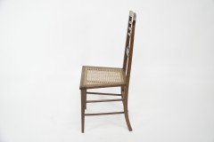 Shapland & Petter. An Arts & Crafts Inlaid Oak Side Chair with a Pierced Heart - Thumbnail 3