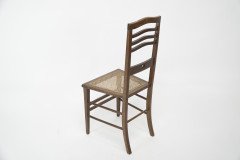 Shapland & Petter. An Arts & Crafts Inlaid Oak Side Chair with a Pierced Heart - Thumbnail 4
