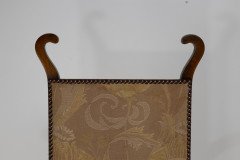 J. S. Henry Arts & Craft Walnut Armchair with Period Stylised Floral Fabric - Thumbnail 21