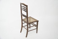 Shapland & Petter. An Arts & Crafts Inlaid Oak Side Chair with a Pierced Heart - Thumbnail 6