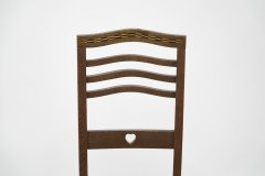 Shapland & Petter. An Arts & Crafts Inlaid Oak Side Chair with a Pierced Heart - Thumbnail 8
