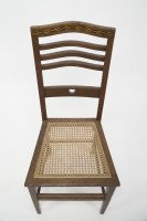 Shapland & Petter. An Arts & Crafts Inlaid Oak Side Chair with a Pierced Heart - Thumbnail 11