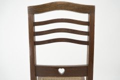 Shapland & Petter. An Arts & Crafts Inlaid Oak Side Chair with a Pierced Heart - Thumbnail 15
