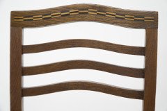 Shapland & Petter. An Arts & Crafts Inlaid Oak Side Chair with a Pierced Heart - Thumbnail 16