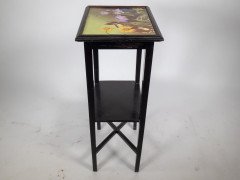 Aesthetic Movement, Ebonised Tile-Top Side Table with Floral Design (c.1880) - Thumbnail 2