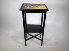 Aesthetic Movement, Ebonised Tile-Top Side Table with Floral Design (c.1880) - Thumbnail 4