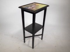Aesthetic Movement, Ebonised Tile-Top Side Table with Floral Design (c.1880) - Thumbnail 5