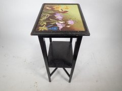 Aesthetic Movement, Ebonised Tile-Top Side Table with Floral Design (c.1880) - Thumbnail 8