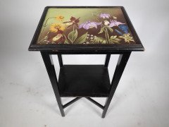 Aesthetic Movement, Ebonised Tile-Top Side Table with Floral Design (c.1880) - Thumbnail 10