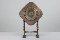 Arts & Crafts Silver Plated Mantel Clock with Mottled Blue Ruskin Jewels - Thumbnail 5