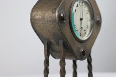 Arts & Crafts Silver Plated Mantel Clock with Mottled Blue Ruskin Jewels - Thumbnail 12
