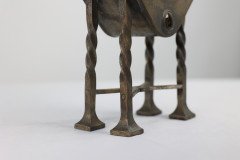 Arts & Crafts Silver Plated Mantel Clock with Mottled Blue Ruskin Jewels - Thumbnail 13