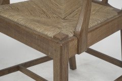 Heals attributed. A Pair of Cotswold School Arts & Crafts Oak Lattice Back Armchairs - Thumbnail 10