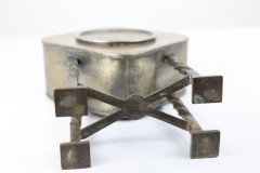 Arts & Crafts Silver Plated Mantel Clock with Mottled Blue Ruskin Jewels - Thumbnail 15