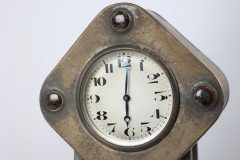 Arts & Crafts Silver Plated Mantel Clock with Mottled Blue Ruskin Jewels - Thumbnail 16